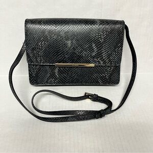 Ted baker NWT black & gold faux Snakeskin structured Crossbody Bag fall edgy